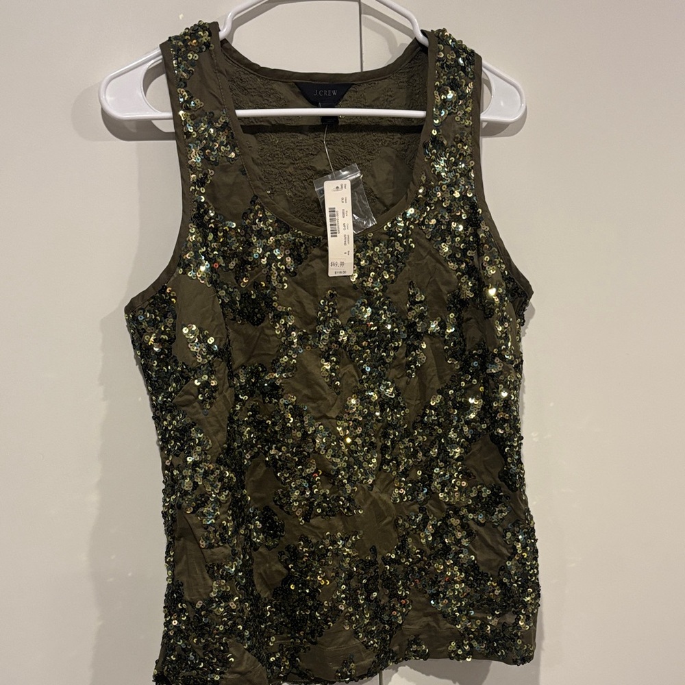 J. Crew Sequin Embellished Tank Top